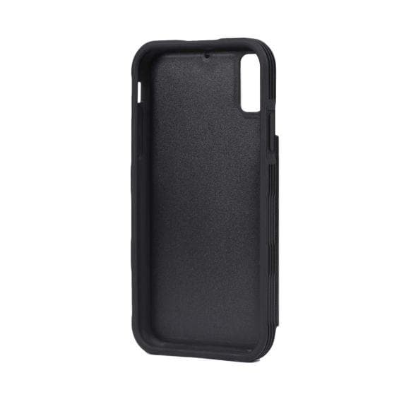 PU Leather Back Flip Kickstand Card Case Black For iPhone XR