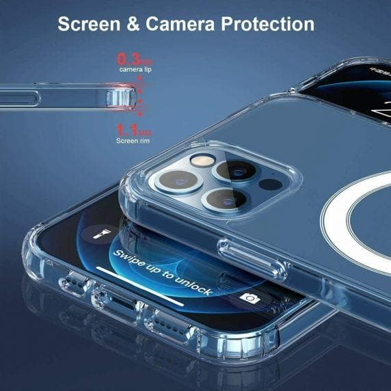 iPhone 11 Magnetiskt trådlöst laddningsfodral Klart PC skal Transparent