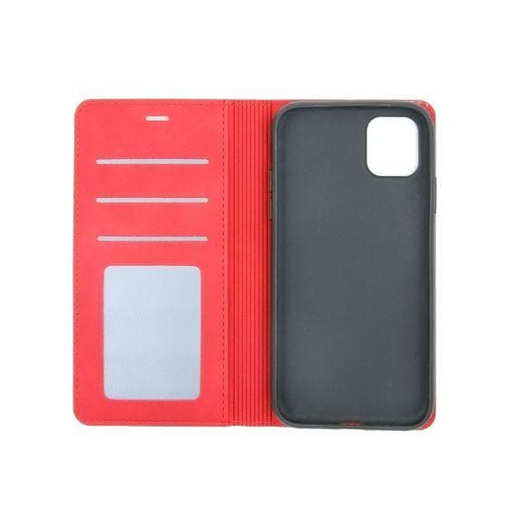 Flip Stand Magnetische Leather Case For iPhone 11 Red