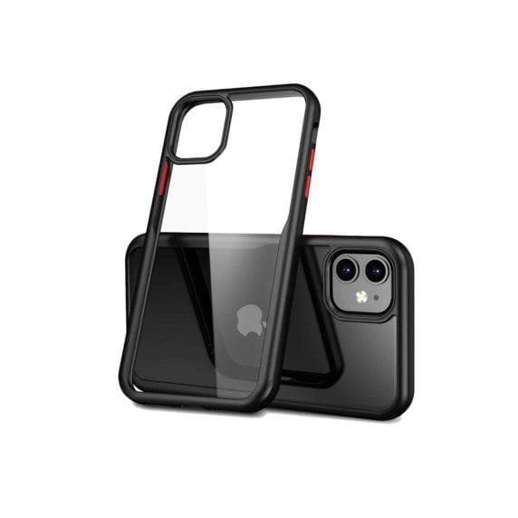 PC Cover Transparent With TPU Edge Protective Case Black For iPhone 11