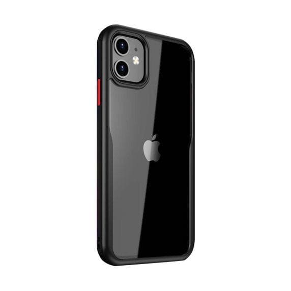 PC Cover Transparent With TPU Edge Protective Case Black For iPhone 11