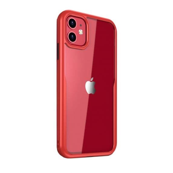 PC Cover Transparent With TPU Edge Protective Case Red For iPhone 11