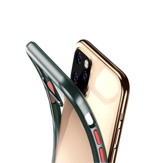 PC Cover Transparent With TPU Edge Protective Case Green For iPhone 11