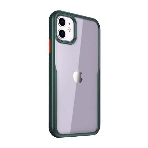 PC Cover Transparent With TPU Edge Protective Case Green For iPhone 11