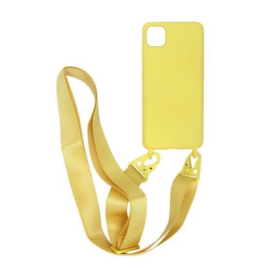 iPhone 11 Liquid Silicone Phone Cover With Hand Rope High Quality Yellow