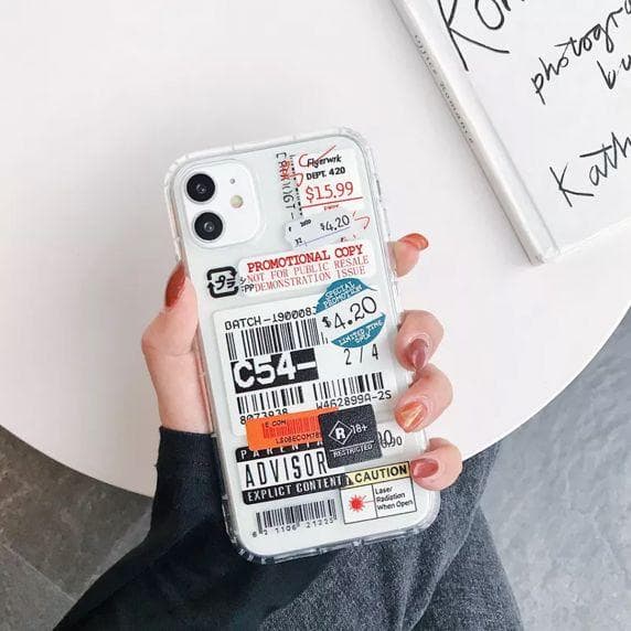 Shockproof TPU Fashion Barcode Labels Case For iPhone 11-C54- Style