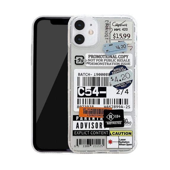 Shockproof TPU Fashion Barcode Labels Case For iPhone 11-C54- Style
