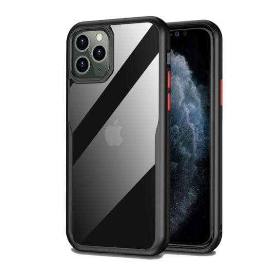 PC Cover Transparent With TPU Edge Protective Case Black For iPhone 11 Pro