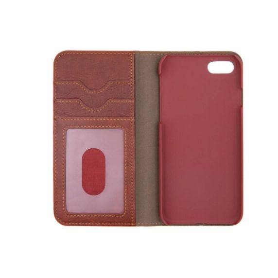Flip Stand Leather Wallet Card holder Case Red Brown For iPhone 7/8