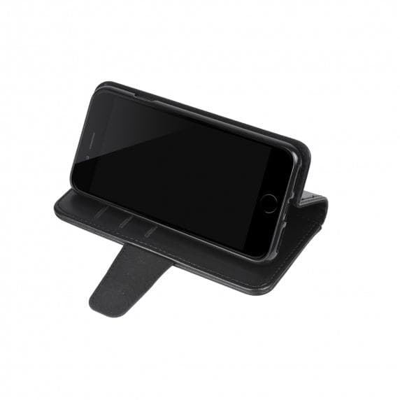 Flip Stand PU Leather Kickstand Card Case Black For iPhone 7/8