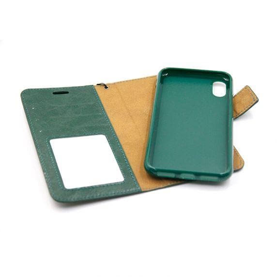Detachable Leather Case For iPhone X/XS Green