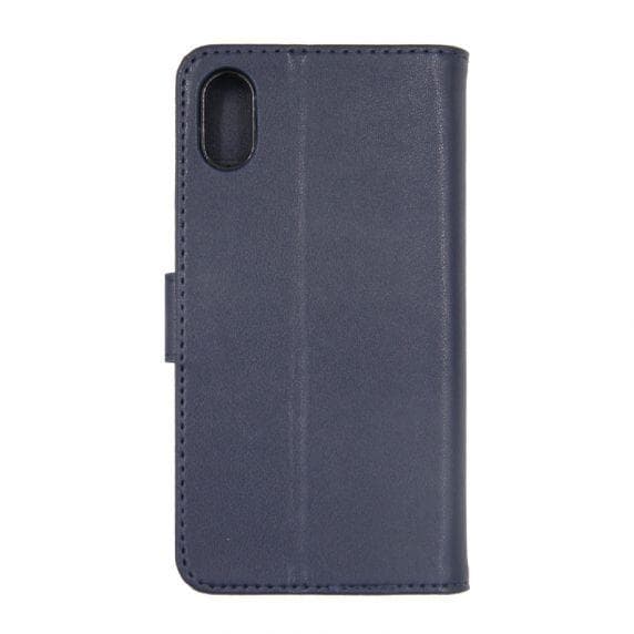 iPhone X/XS Flip Stand Läderplånboksfodral Blå