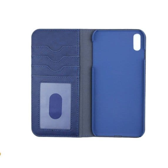 Flip Stand Leather Wallet Card holder Case Blue For iPhone X/XS