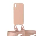 Miniatyrbild 1 av 3: Apple iPhone X/XS Liquid Silicone Phone Cover With Hand Rope High Quality Sand Pink