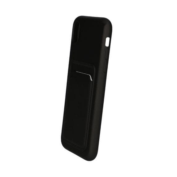 Original Candy Flower Wallet Card Slot Phone Case for iPhone X/XS Black Soft Silicone Shockproof Cover
