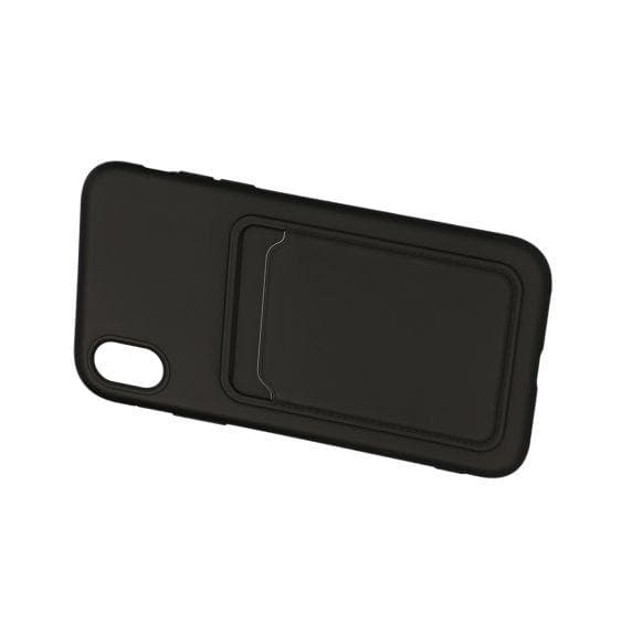Original Candy Flower Wallet Card Slot Phone Case for iPhone X/XS Black Soft Silicone Shockproof Cover