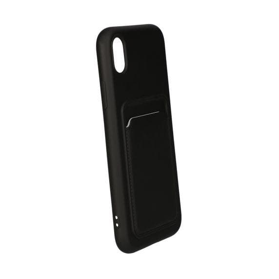 Original Candy Flower Wallet Card Slot Phone Case for iPhone X/XS Black Soft Silicone Shockproof Cover