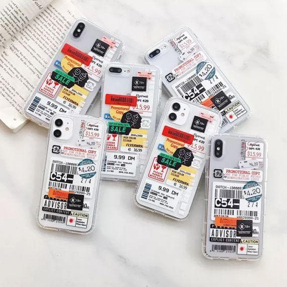 Shockproof TPU Fashion Barcode Labels Case For iPhone X/XS-SALE Style