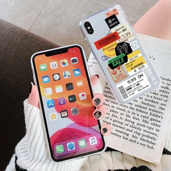 Shockproof TPU Fashion Barcode Labels Case For iPhone X/XS-SALE Style