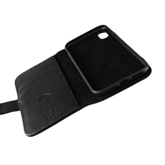 RV Plånboksfodral Genuint Läder - iPhone X/XS - Svart