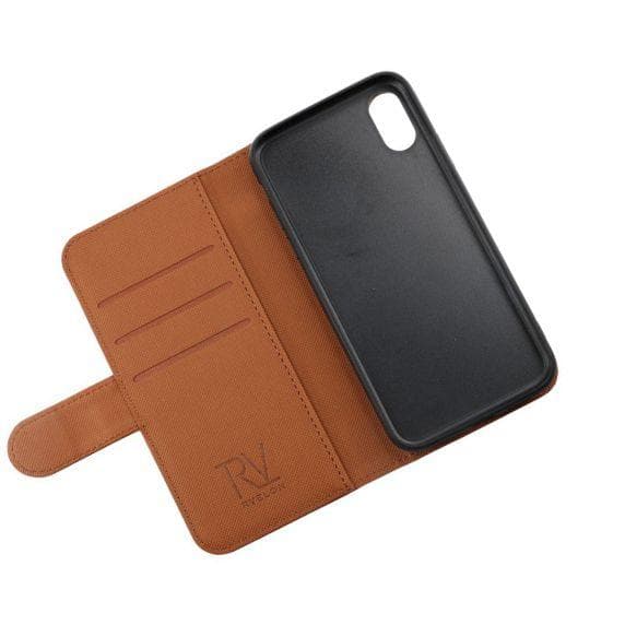 RV Magnetiskt Plånboksfodral - iPhone X/XS - Guldbrun