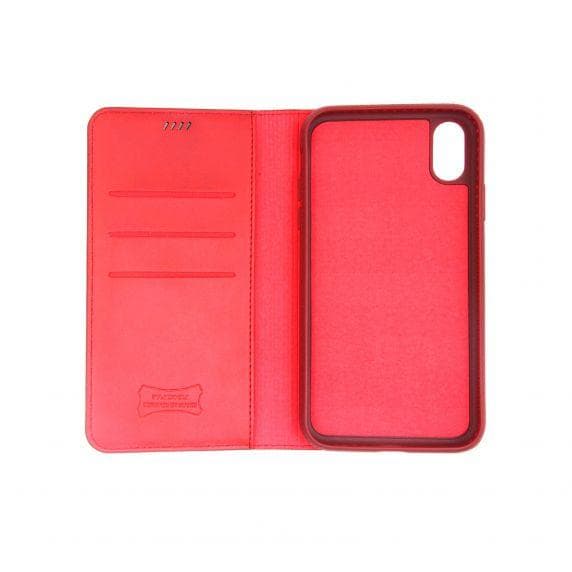 Flip Stand Leather Case For iPhone XR Dark Red