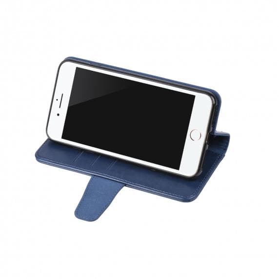 Flip Stand PU Leather Kickstand Card Case Blue For iPhone XR