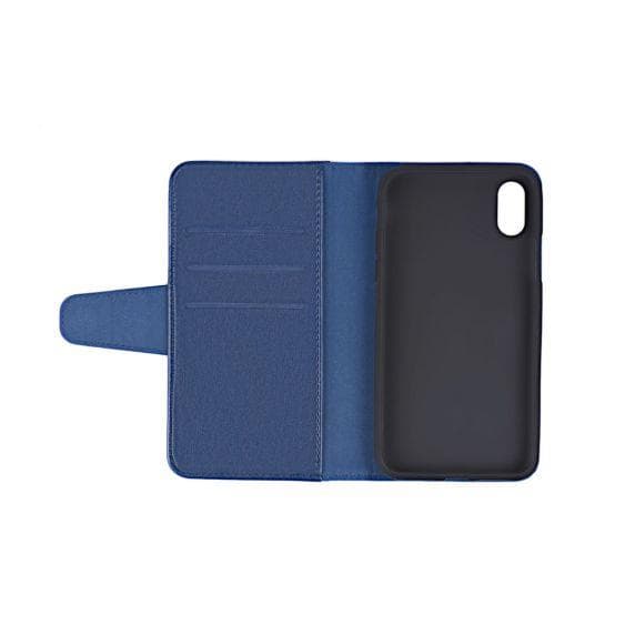 Flip Stand PU Leather Kickstand Card Case Blue For iPhone XR