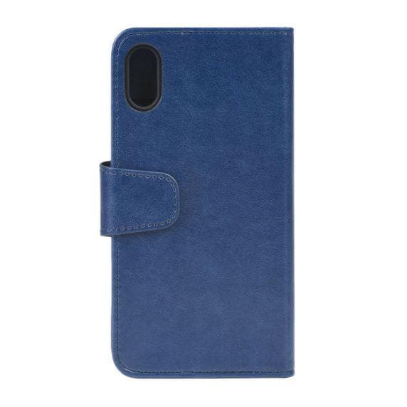Flip Stand PU Leather Kickstand Card Case Blue For iPhone XR