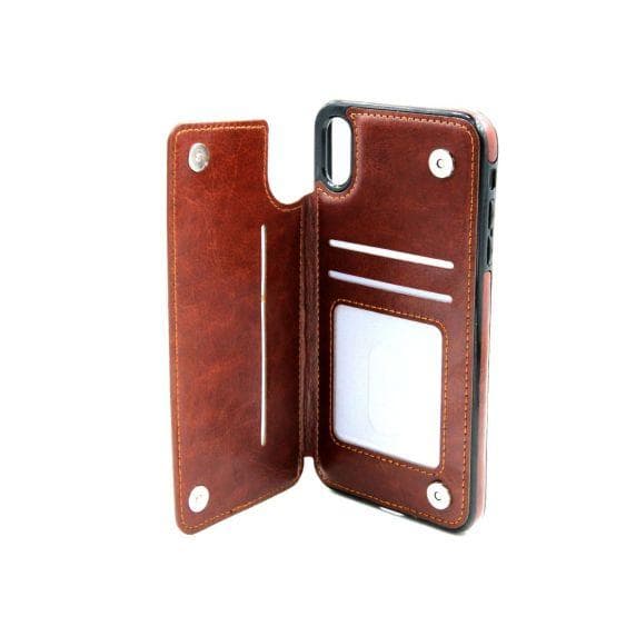 Fitted Leather Case For iPhone XR Brown