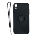 Miniatyrbild 1 av 4: iPhone XR Soft Liquid Silicone Case With Magnetic Ring Holder Stand and Slim Hands Strap Best Quality Black