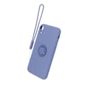 Miniatyrbild 4 av 4: iPhone XR Soft Liquid Silicone Case With Magnetic Ring Holder Stand and Slim Hands Strap Best Quality Grey