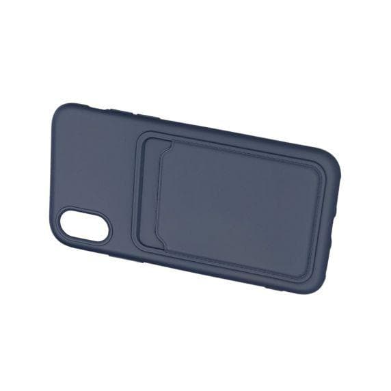 Original Candy Flower Wallet Card Slot Phone Case for iPhone XR Blue Soft Silicone Shockproof Cover