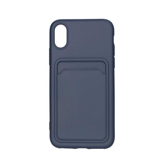 Original Candy Flower Wallet Card Slot Phone Case for iPhone XR Blue Soft Silicone Shockproof Cover