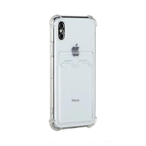 iPhone XR TPU Shockproof Protective Wallet Case Transparent