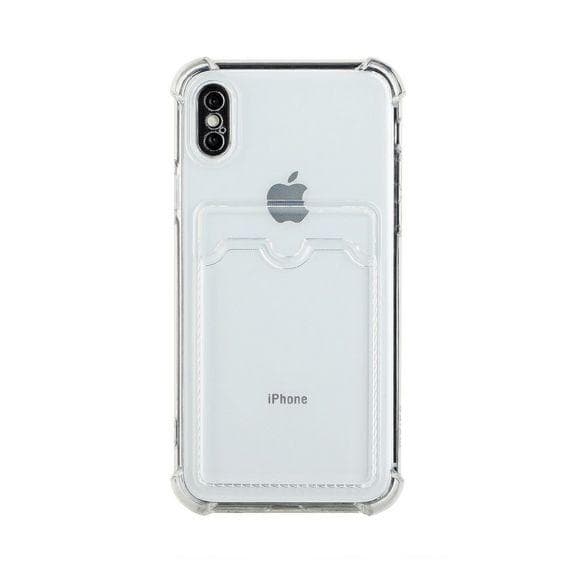 iPhone XR TPU Shockproof Protective Wallet Case Transparent