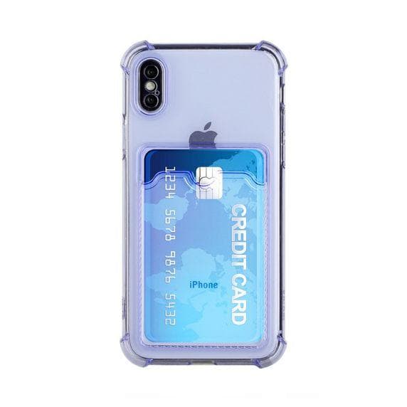 iPhone XR TPU Shockproof Protective Wallet Case Purple