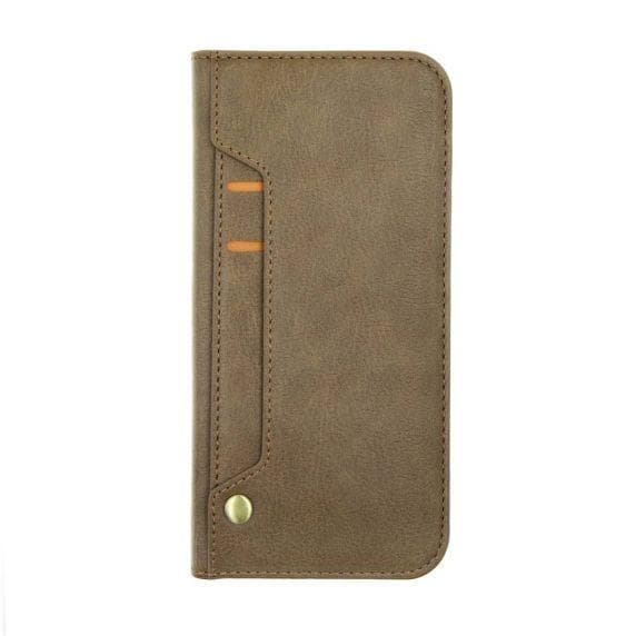 Flip Stand Leather Wallet Card holder Case Grey Brown For iPhone XS Max