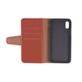 Miniatyrbild 10 av 10: iPhone XS Max Flip Stand PU Leather Extra Card Wallet Case Brown