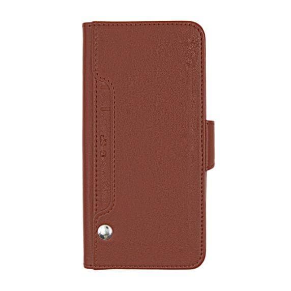 iPhone XS Max Flip Stand PU Leather Extra Card Wallet Case Brown
