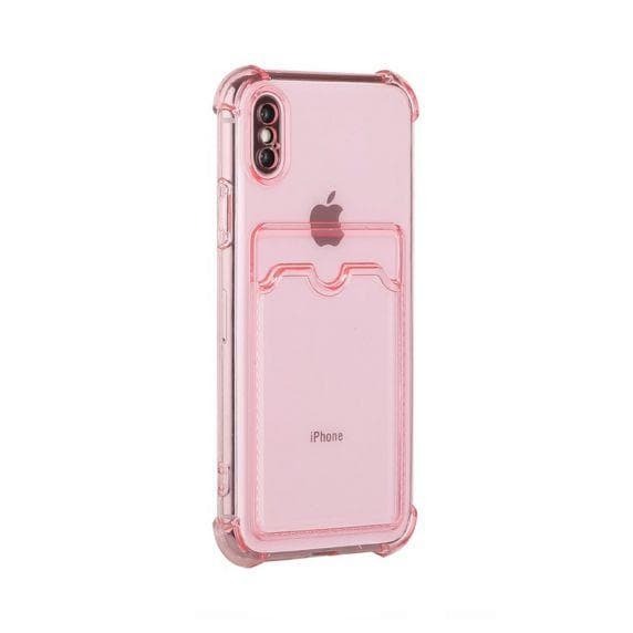iPhone XS Max TPU Shockproof Protective Wallet Case Pink