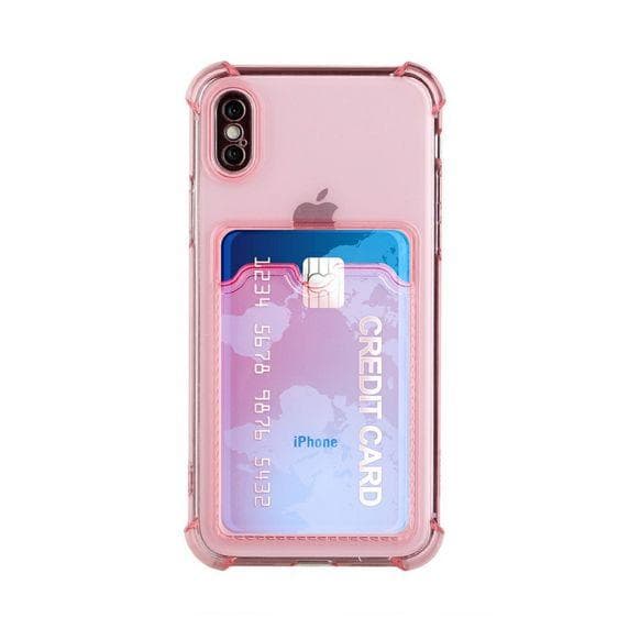 iPhone XS Max TPU Shockproof Protective Wallet Case Pink
