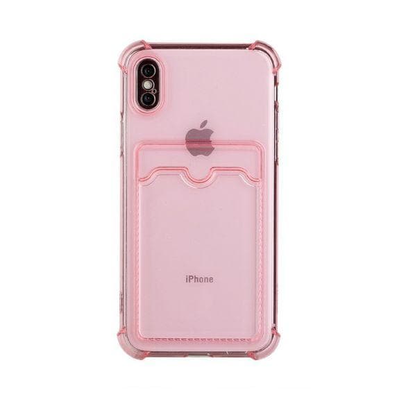 iPhone XS Max TPU Shockproof Protective Wallet Case Pink