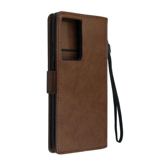 Flip Stand Läderfodral till Samsung Galaxy S21 Ultra Brown