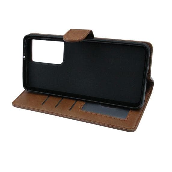 Flip Stand Läderfodral till Samsung Galaxy S21 Ultra Brown
