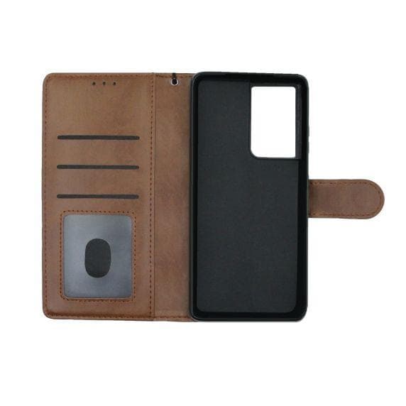 Flip Stand Läderfodral till Samsung Galaxy S21 Ultra Brown