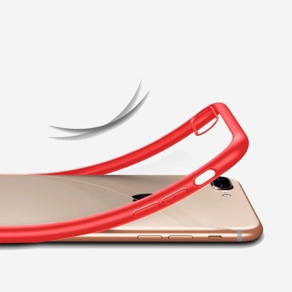 iPhone 7/8 Transparent Shockproof With TPU Edge Case Red