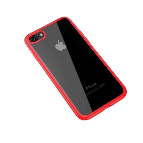 iPhone 7/8 Transparent Shockproof With TPU Edge Case Red