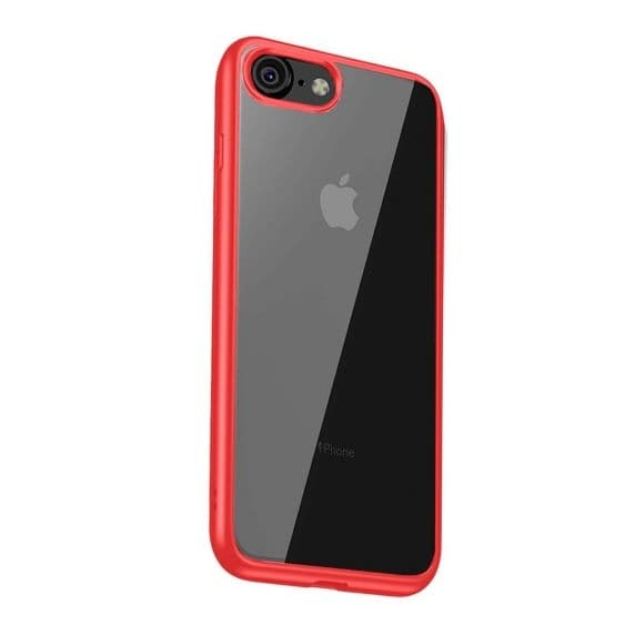 iPhone 7/8 Transparent Shockproof With TPU Edge Case Red