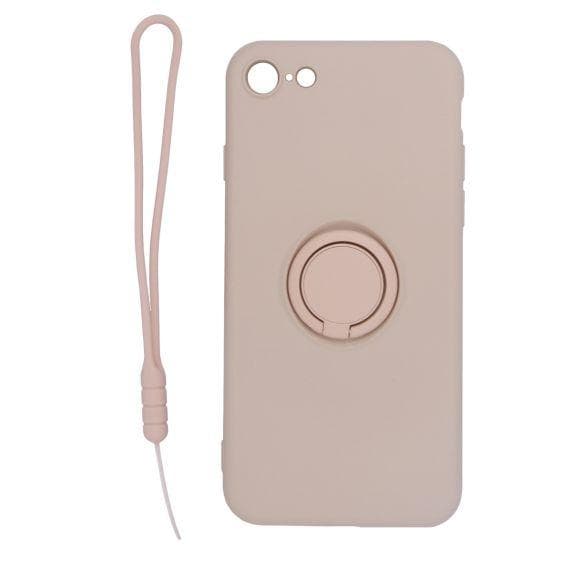 Silikonskal med Ringhållare och Handrem iPhone 7/8/SE (2020/2022) - Rosa